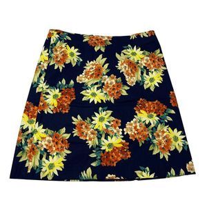 Ann Taylor Factory Womens Size 8 Blue Floral A Line Skirt New